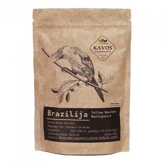 Specialty jauhettu kahvi Kavos Gurmanai "Brazil Yellow Bourbon", 250g