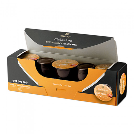 Kahvikapselit Tchibo Cafissimo / Caffitaly järjestelmiin Tchibo "Cafissimo Espresso Caramel", 10 kpl.