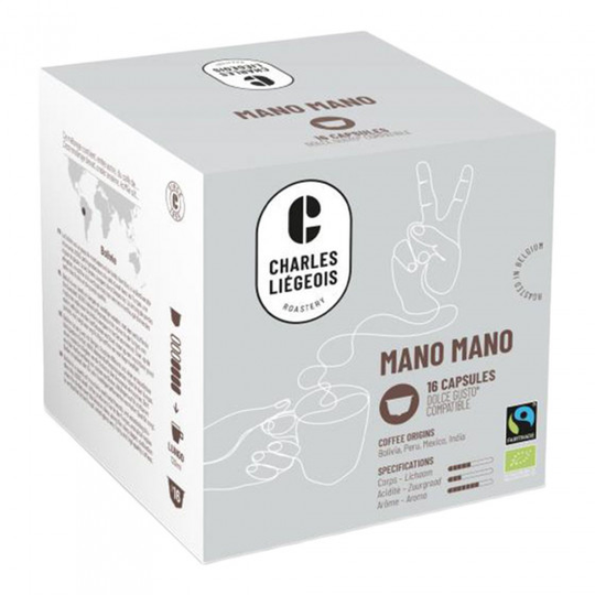NESCAFÉ® Dolce Gusto® koneisiin sopivat kahvikapselit Charles Liégeois ”Mano Mano”, 16 kpl.