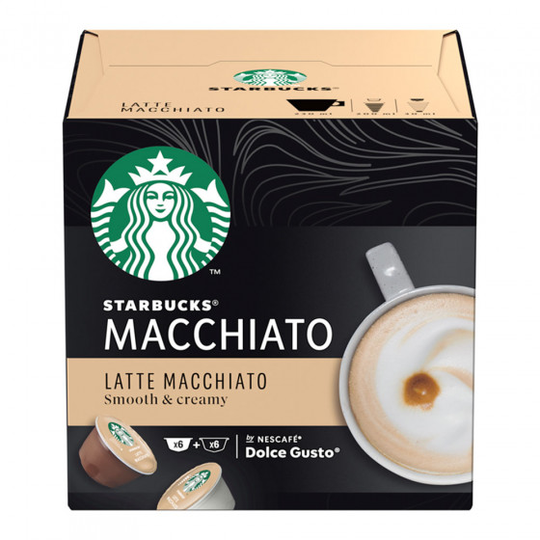 NESCAFÉ® Dolce Gusto® koneisiin sopivat kahvikapselit Starbucks "Latte Macchiato", 6+6 kpl.