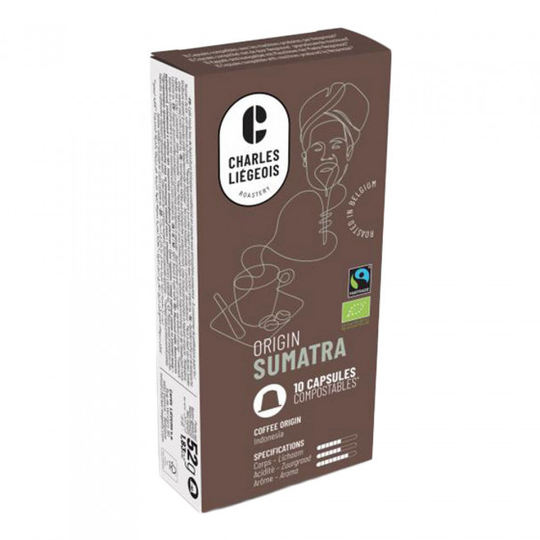Nespresso® koneisiin sopivat kahvikapselit Charles Liégeois "Mandheling", 10 kpl.
