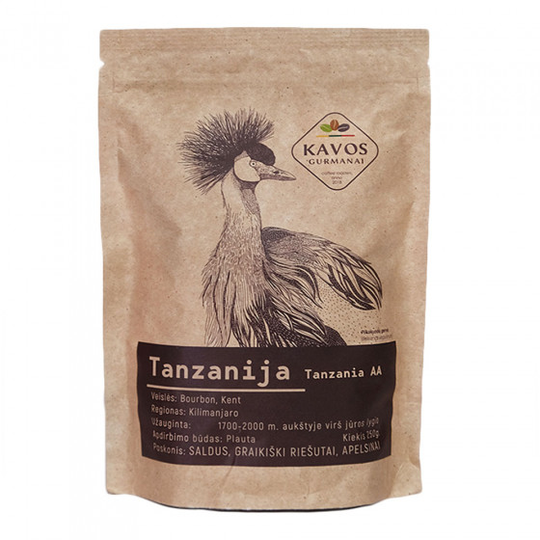 Specialty jauhettu kahvi Kavos Gurmanai "Tanzania AA", 250 g